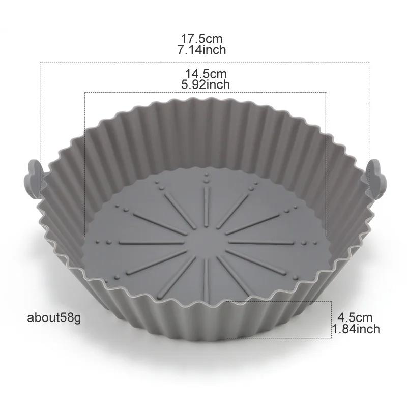 

Силиконовый противень для выпечки для аэрофритюрницы, многоразовая корзина для выпечки, сковорода-гриль, пищевой, антипригарный, для фритюрниц, форма для выпечки, кухонные аксессуары
