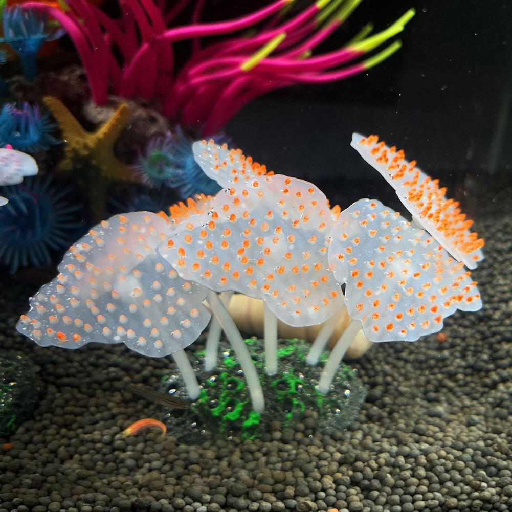 Fluorescent Silicone Coral Reef Decoration for Fish Tank with Night Glow Effect Aquarium Ornaments Safe for All Fish and Shrimps