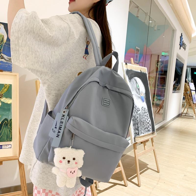 College Style Ins Labeled Large-capacity Student Schoolbag Korean Version of Junior High School Students' Daily Commuting Backpack