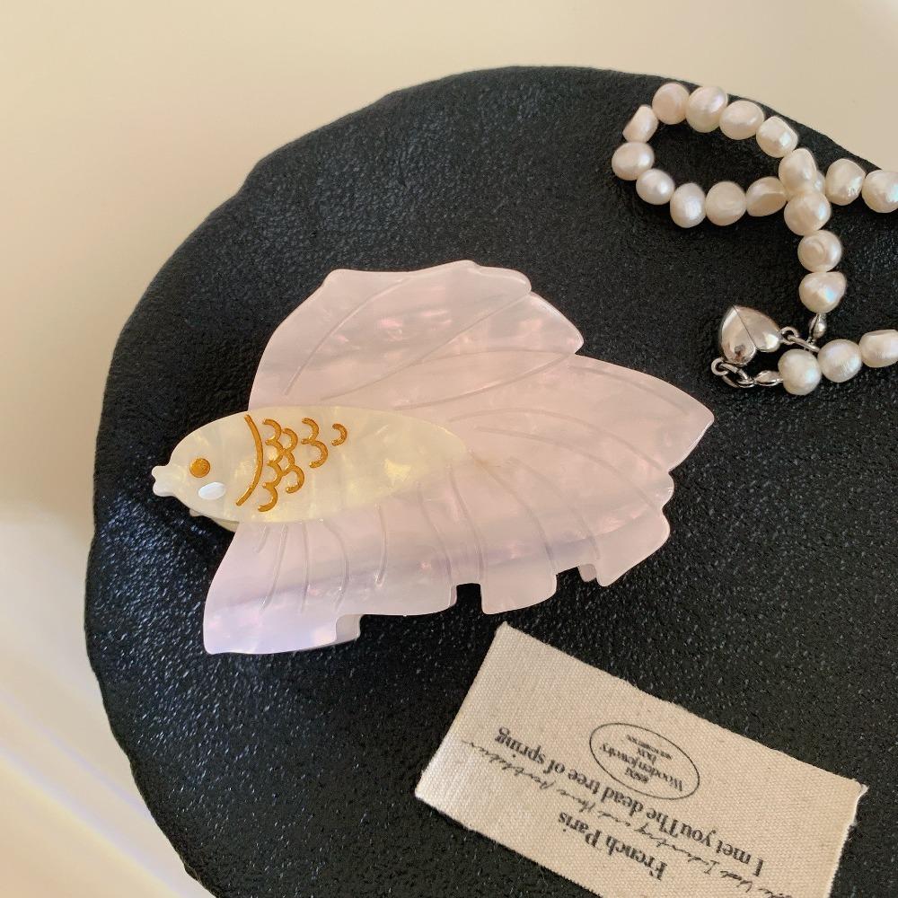 Sweet Cartoon Acetate Shark Clip Acetic Acid Swan Hair Clip Personalized Goldfish Grab Clip  Woman