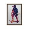 Poster Monkey On a Skateboard Poster Monkey On a Skateboard, 50X70 Cm, Dark Brown Wooden Frame, 230 Gsm Matte Paper