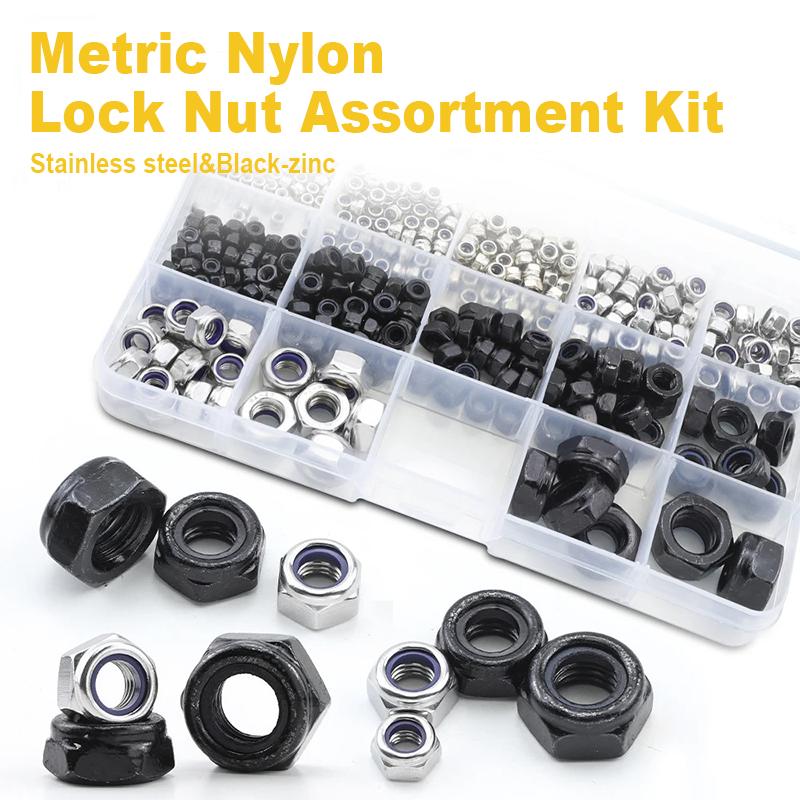290 Pieces of Stainless Steel Nylon Nut Set
