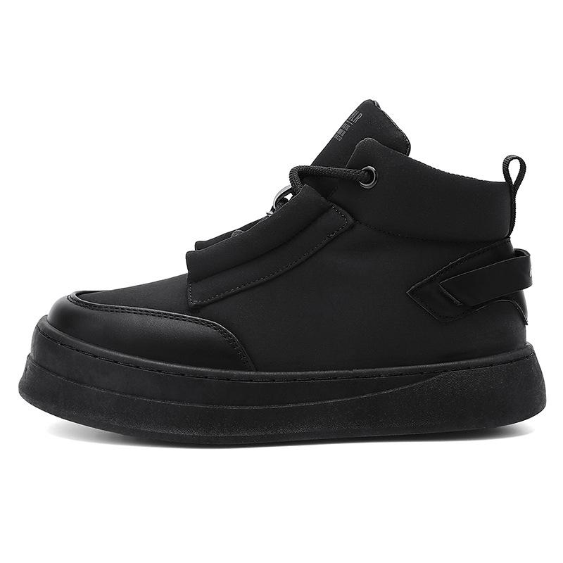 

Winter Warm Ankle Boots for Men Water Resistant Lace-Up Faux Fur Lined Snow Booties Shoes Men s Slip On Outdoor Walking Hiking Work High-Top Sneakers 39 чёрный