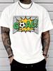 Unisexs Trendy Summer Crew Neck Tee Colorful Goal Football Burst Graphic Soft Breathable Casual Short Sleeve Loose Fit Sport Top