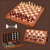 2-in-1 Wooden Folding Magnetic Chess & Checkers Board Game - Portable Tabletop Puzzle Toy