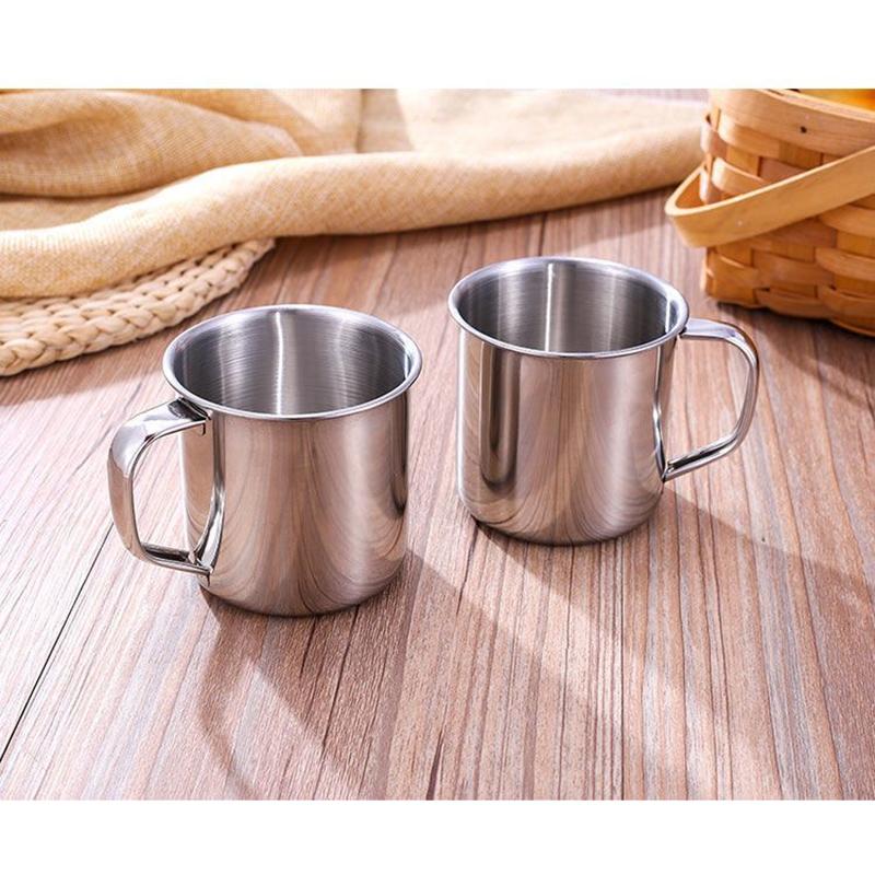 250ml Mini 304 Stainless Steel Cup, Simple Handheld Water & Mouthwash Cup for Household Use