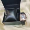 Damen-Quadrat-Quarz-Uhr mit Zwei-Zeiger-Rindslederarmband - Luxuriös, Wasserdicht und Modisch.