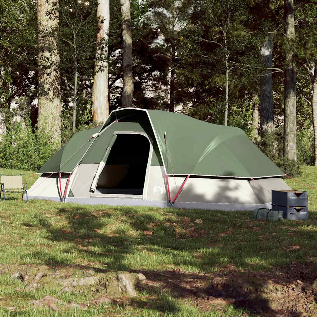 Dome Family Tent for 9 People Green Waterproof
