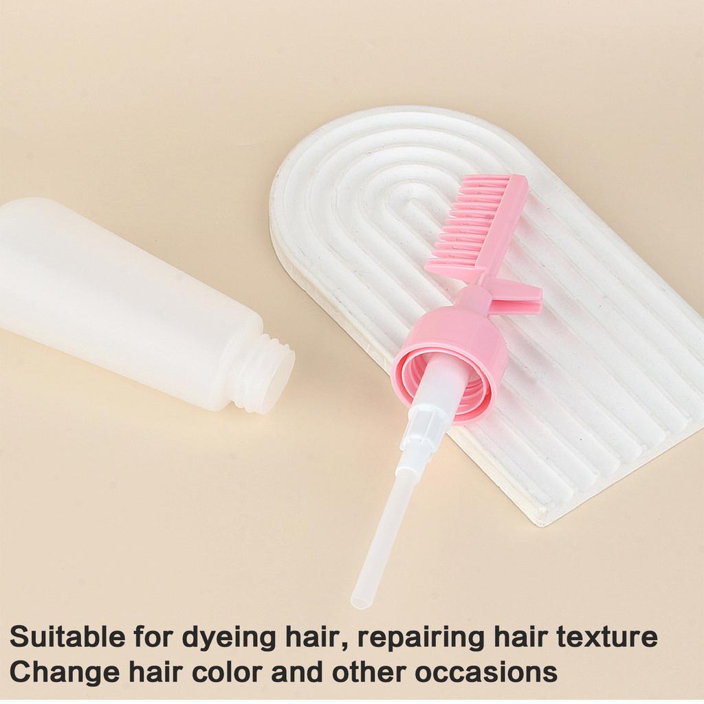 2 In 1 Hairs Dye Bottle with Comb Root Comb Applicator Bottle Hairs Dye Applicator Brush Hair Oil Applicator Bottle