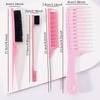 4pcs/set hair comb combination, large wide toothed comb, Rat-Tail Comb, edge controlled hair brush,Special for real hair wigs