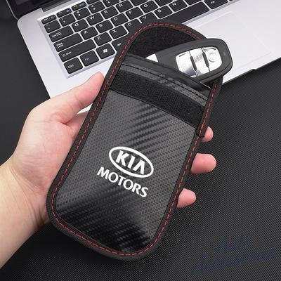 Car Key Case Signal Blocker Bag Car RFID Shielding Pocket Anti-Theft Pouch For Rio Soul Seltos Forte K5 Niro Sorento Stinger