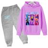 Kpop Demon Hunters Kids Hot Anime Print Spring Autumn Casual 2pcs Hoodie+Pants Tracksuits Girls Fashion Huntrx Clothes