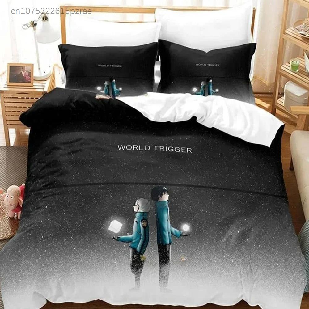 3D Print Anime World Trigger Bedding Set 3D Printed Suitable For Bedroom Duvet Cover Set With Pillowcases Kids Home Textile