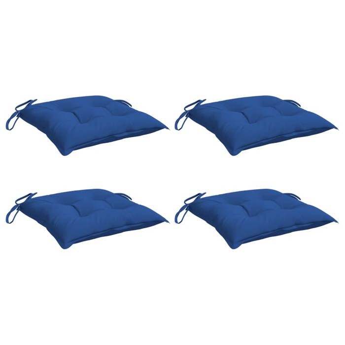 VidaXL Lot de 4 Coussins de Palette, Galette de Siège Imperméable, Coussin de Jardin, Décoration d'Extérieur Terrasse, Bleu 361538