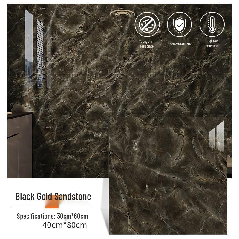 Waterproof Gold-Plated Imitation Tile Wall Sticker for Bathroom and Kitchen Renovation