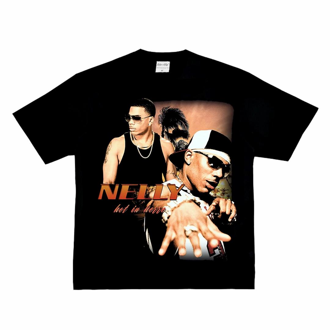 

90s Nelly Hot In Herre Graphic TShirt Throwback Style Vintage Hip Hop Merch Oversized Cotton Unisex Rapper Print Casual Tees M