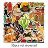 50 Western Cowboy Retro Cartoon Stickers - Waterproof, Removable, Ideal for Suitcases, Notebooks, Journals