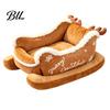 Holiday Sleigh Pet House Christmas Dog Bed with Non Slip Base, Plush Calming Sofa Durable for Cats Indoor Outdoor, Fun Puppies Anti Cat