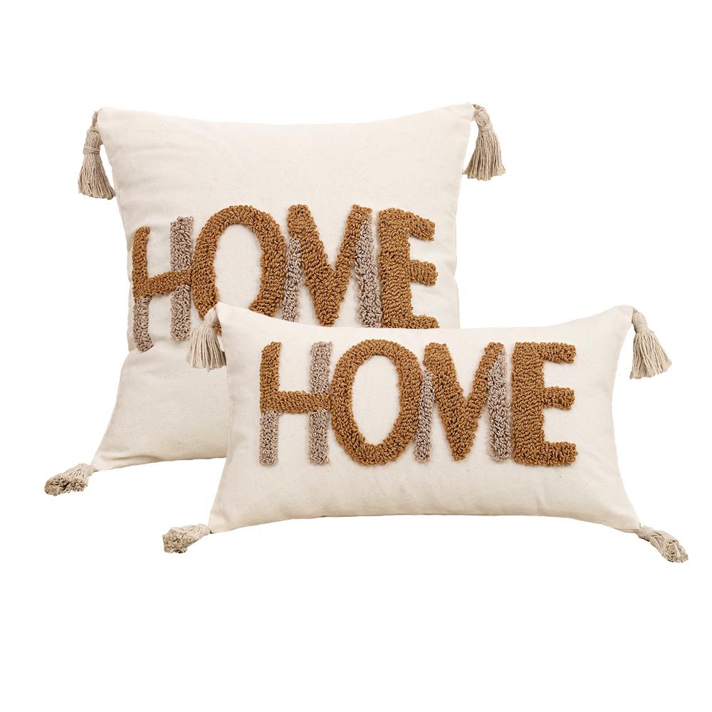 BUYNOW Velvet Embroidered Throw Pillow Cover HOME Wreath Bohemian Stamping Waist Cushion Cover Decor Home Decorative Pillowcase