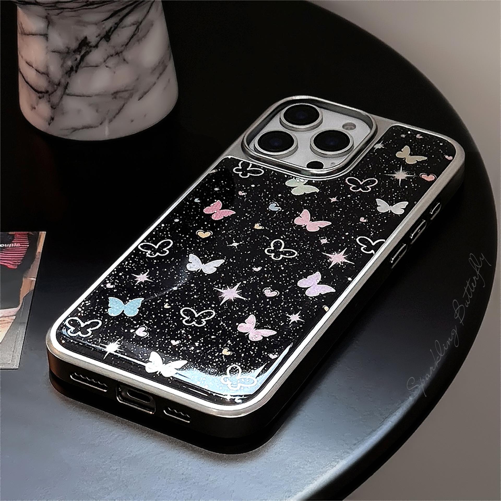 

Star Color Butterfly Use 16 Apple 15 Pro Max Mobile Case IPhone 14 Drop Glass Powder 1315 Hard Huawei Samsung S25ULTRA