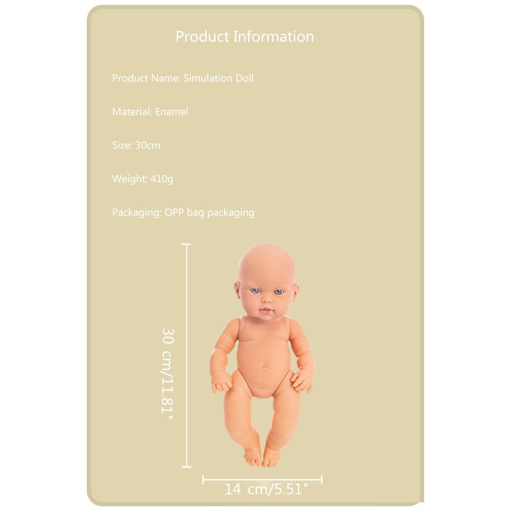 12in Baby Dolls Reborns Doll Nurturing Doll Realistic Handmade Full Body Vinyl Reborn Toy Popular Parenting Game Gift