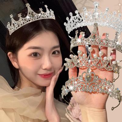 Accessori per Capelli Corona di Cristallo Principessa Lusso Coreana Tiara Donna Matrimonio Strass Sposa Corona Colore Argento Gioielli di Moda