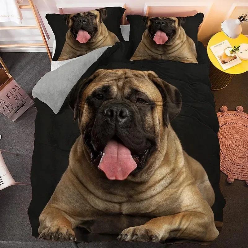 Bulldog Sad and Tired Bulldog Laying Down Pure Breed Comfortable Duvet Quilt Cover Pillowcase Bedding Set Children Home Textile