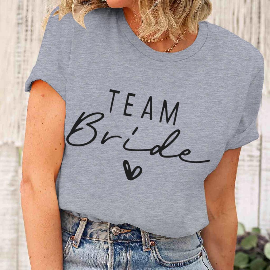 Summer Tops Team Bride Vintage Shirt Future Bride Wedding Bachelorette T-Shirts Short Sleeve Unisex Bride Team Wedding Party Tees