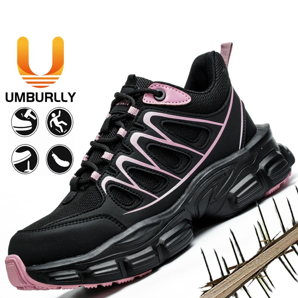 

Casual labor insurance shoes, smash-proof, puncture-proof, tire sole, non-slip and breathable, lightweight and wear-resistant safety shoes, labor 35 рожевий