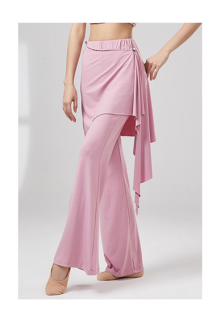 Women's Classical Dance Skirt Pants with Bell Bottoms and Drape Design