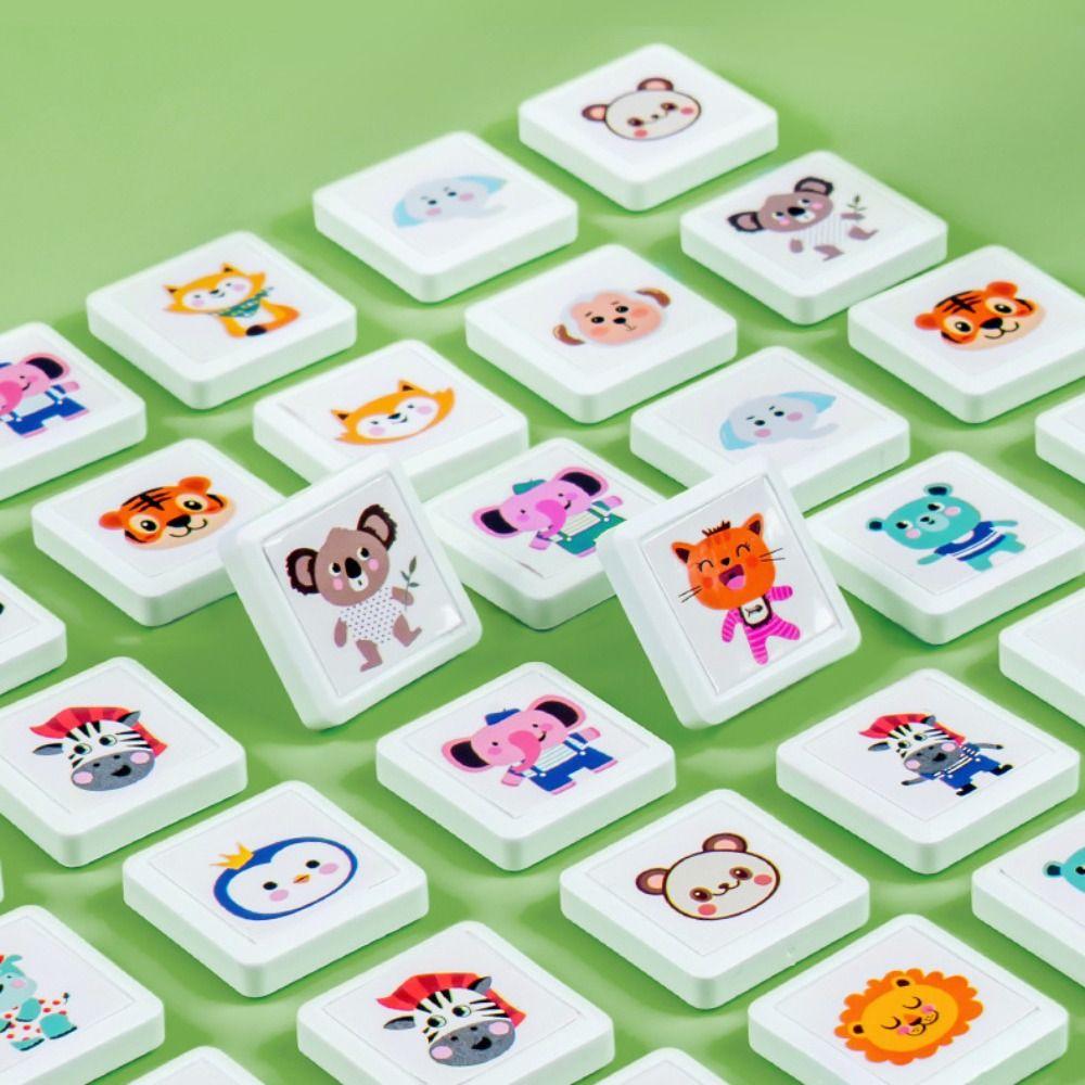 Education Matched Images Animal Toys Puzzle Toy Animal Chess Board Games  Children Girls Boys