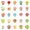 50 Cute Cartoon Smiley Face Flowers Stickers Non-Repeating Children'S Reward Stickers Hand Account Flat Decoration Material Stickers