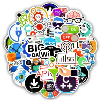 50 SZTUK Naklejki na język programowania Internet Oprogramowanie Html Wodoodporna naklejka dla Geek Hacker Developer do DIY Laptop Telefon Samochód