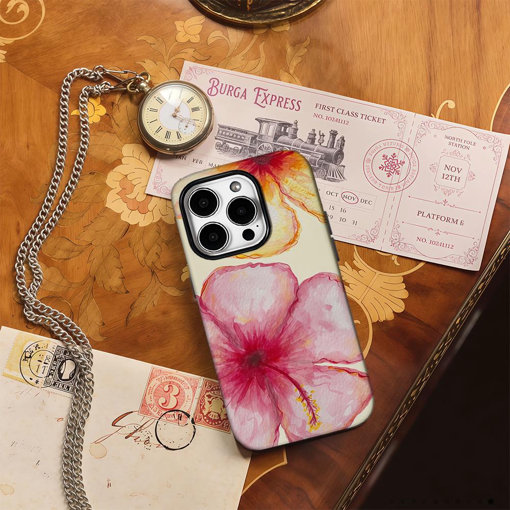 HIBISCUS FLOWER YELLOW Phone Case for IPhone 16 15 14 13 12 11 X XS XR XSMAX 7 8 Pro Max Plus Double-layer Back Cover