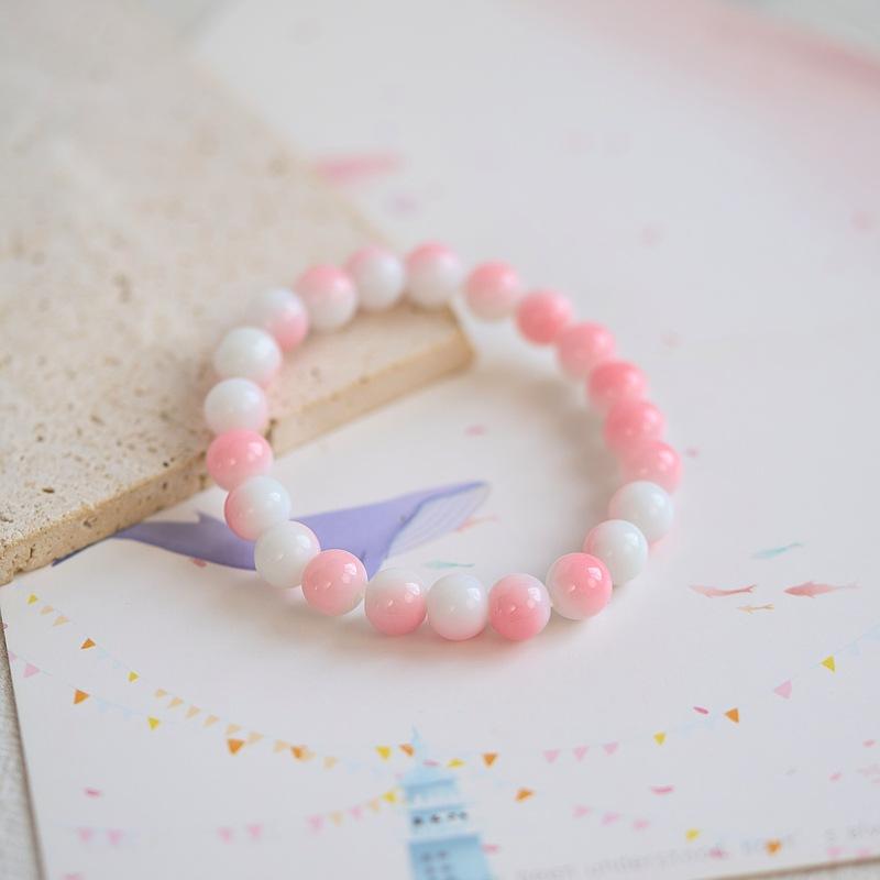 Jingdezhen ceramic bracelet batch goods, national style girls small fresh pink flower bracelet, versatile new Chinese bracelet.