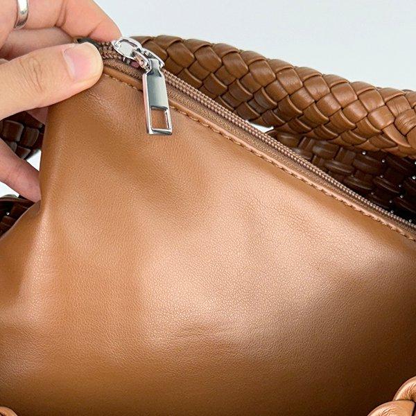 FICCE FC_8609L Weaving Shoulder Bag Large Brown Synthetic Leather