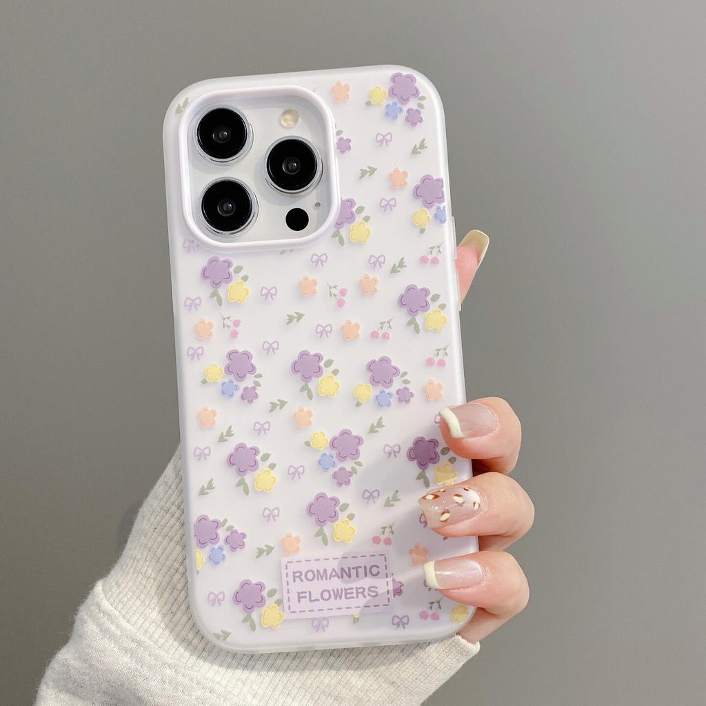 Summer Jelly 2-in-1 Apple 17 New Mobile Phone Case 16Promax Mobile Phone Case Purple Floral Case