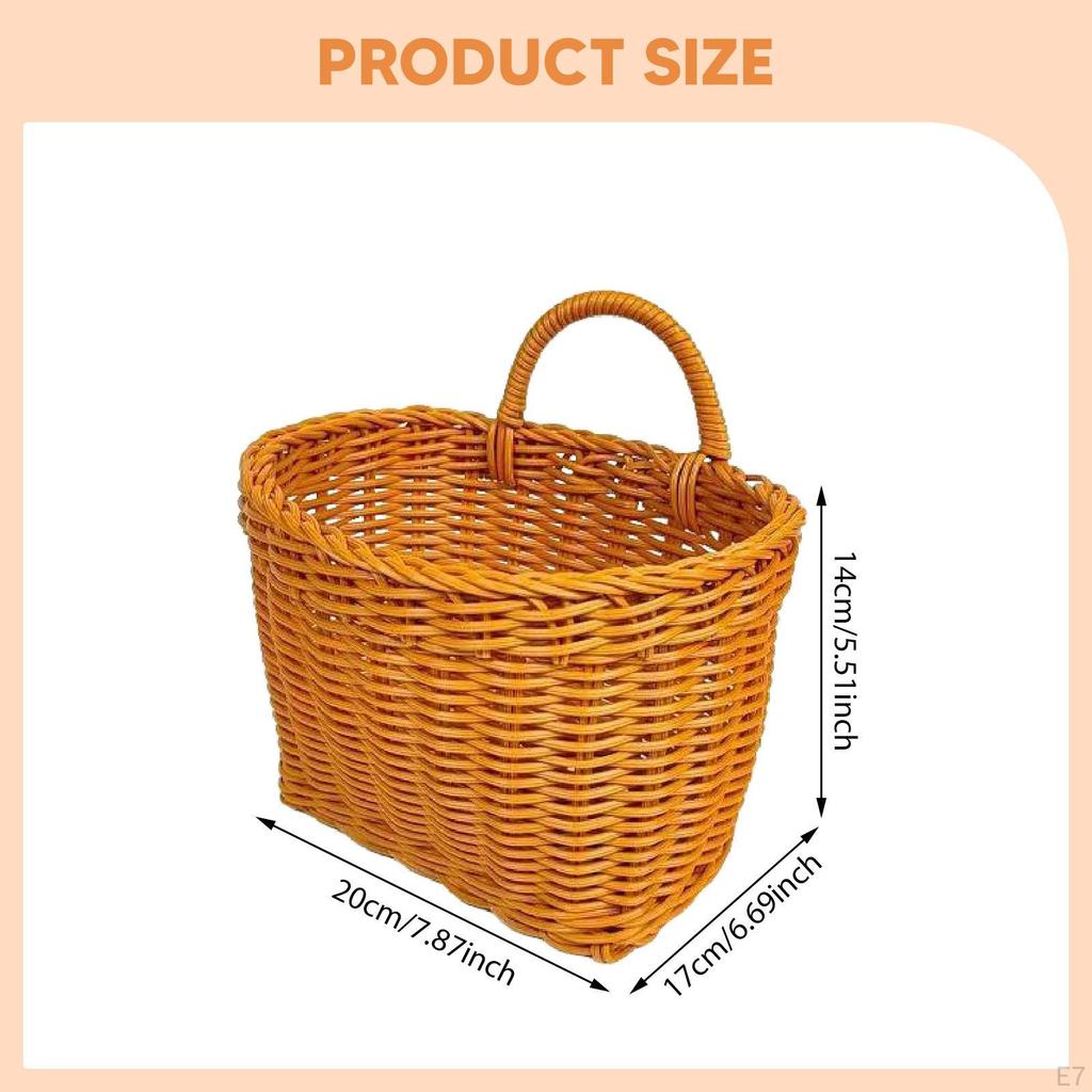 Hanging Storage Basket Wall Mounted Kitchen Sturdy with Handle Flower Holder Multifunctional