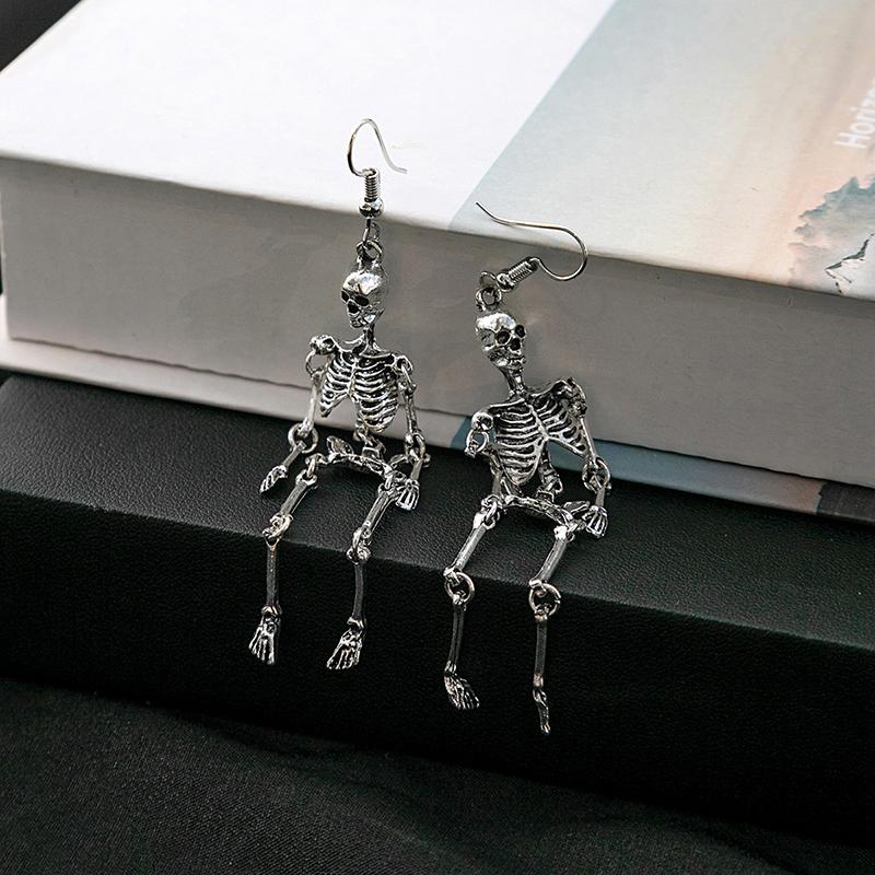 Halloween Retro Skull Head Earrings Women'S Jewelry Party Gifts Role Playing Accessories