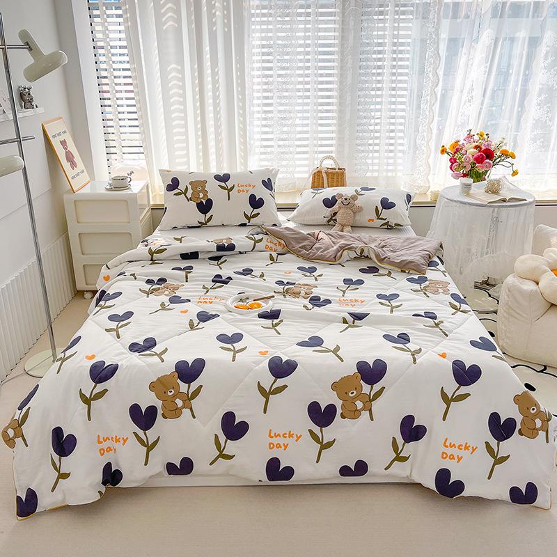 Class a Washed Double-Layer Yarn Soybean Fiber Children's Summer Cool Quilt Single Thin Quilt Double Air Conditioning Quilt