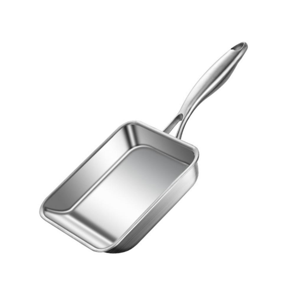 Stainless Steel Tamagoyaki Pan Rectangular Egg Frying Pan Japanese Omelette Pan  Induction Cook-top серебряный