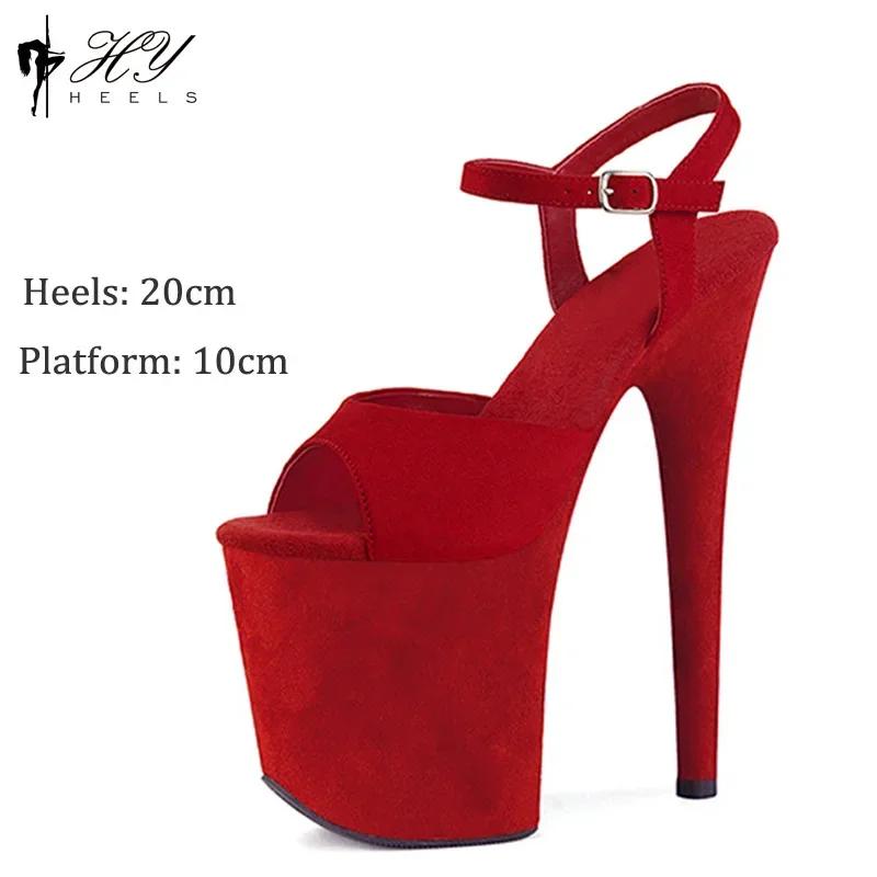 

Fashion 20cm Sexy Model Runway Shoes Performance Dress Wedding Banquet Super High Heels Sandals Sexy Fashion High Heels Shoes 35 красный