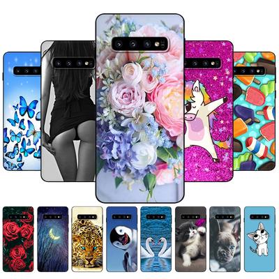 Pour Samsung Galaxy S10 Coque Pour Samsung S10 Plus S10e Coque Téléphone S10+ S10Plus S10 E G975F SM-G973F Coque Silicone Coque TPU Noir