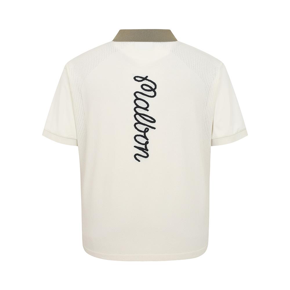 MALBON GOLF Knit Hybrid Polo Shirt Cream (Man)