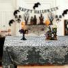 Halloween Lace Table Runner Black Spider Web Tablecloth Fireplace Cover Mantel Halloween Decoration Home Party Cloth Cover