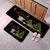 Christmas Flannel Kitchen Floor Mat Non-Slip Soft Absorbent Standing Mat with Waterproof Rubber Backing Floor Pad for Kitchen Sink Stove Area