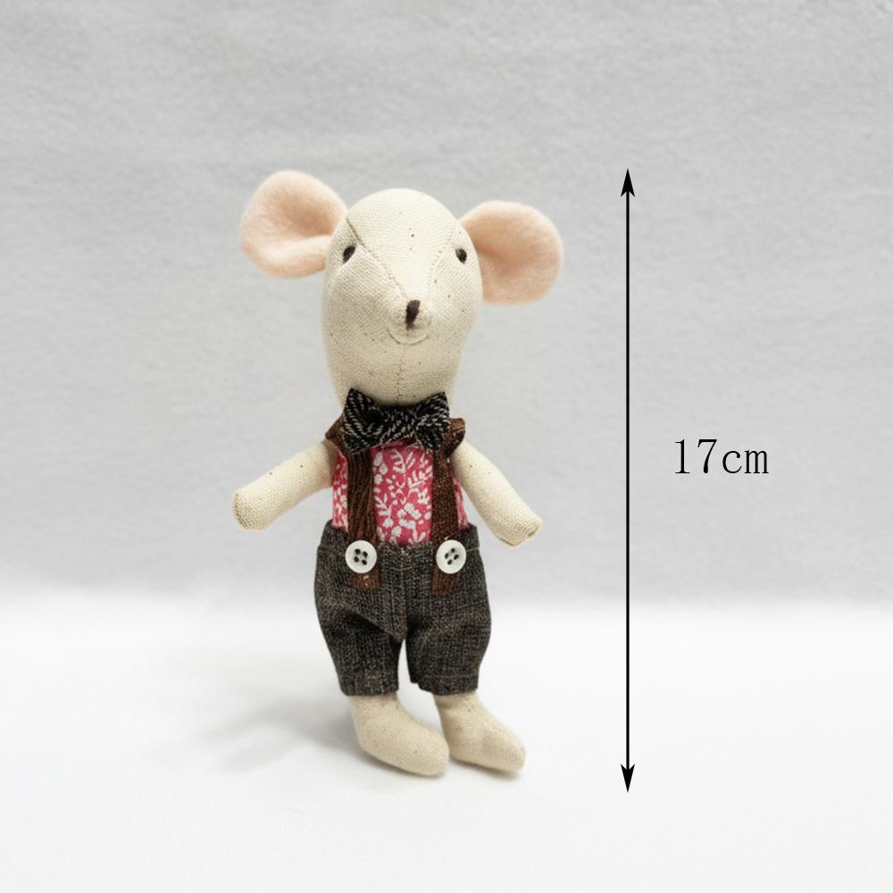 Legmic Toys For Girls Cute Baby Dolls Boy Girl The mouse family Mini plush doll house cute mouse doll box family toys