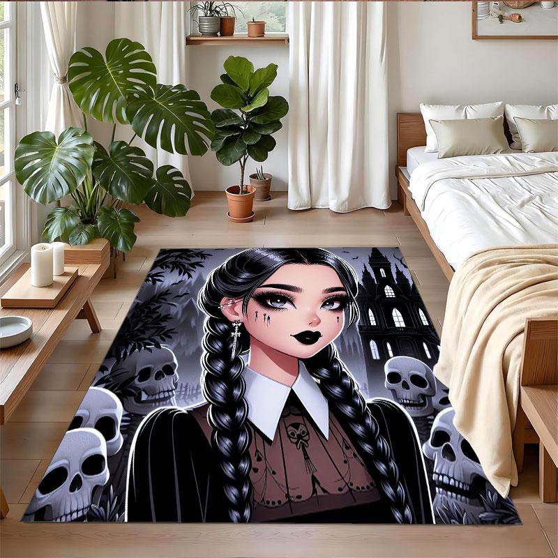 Crystal Velvet Rug Soft Non Slip Indoor Floor Mat Home DecorWednesday Addams