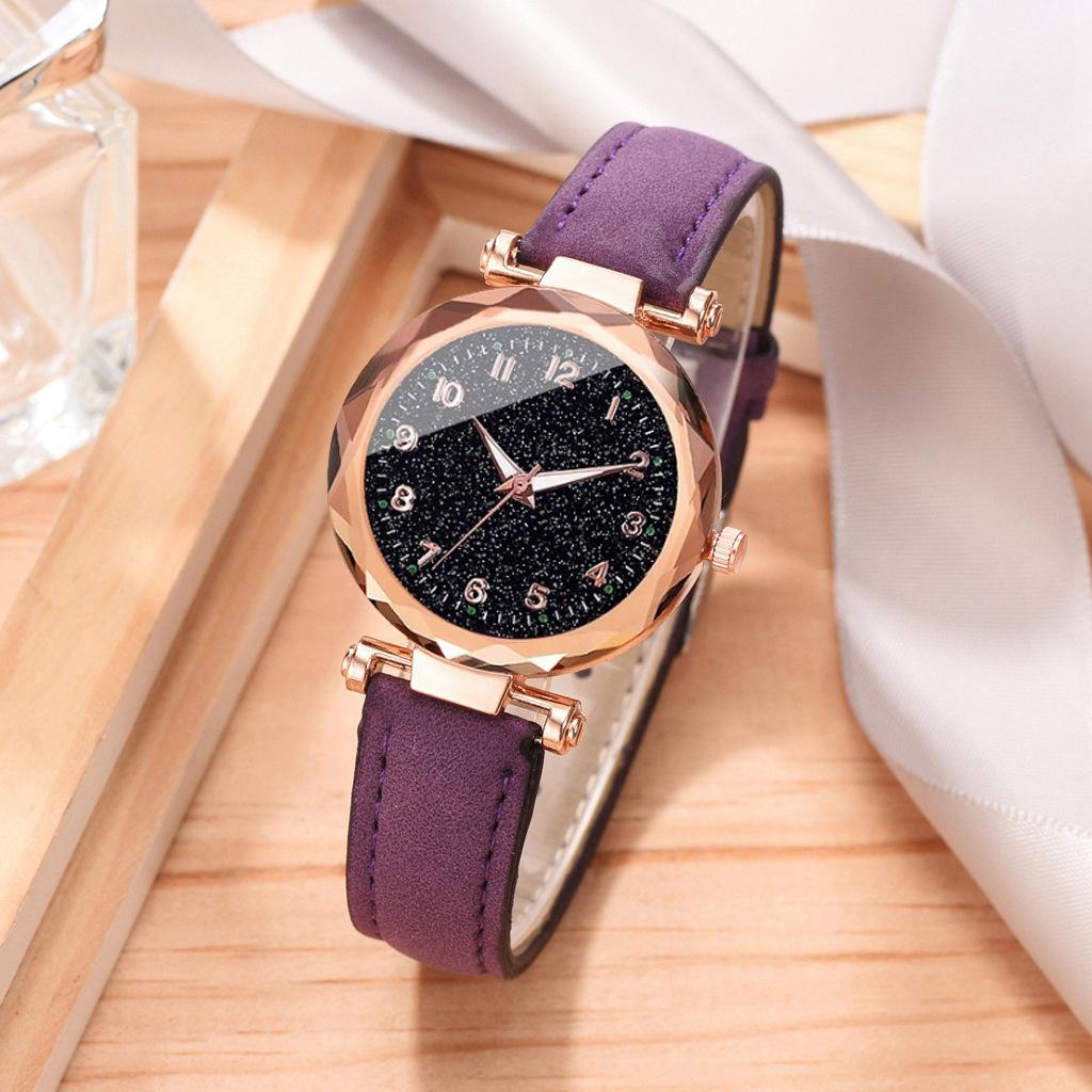 Alloy Shell Non-Plastic Shell Fashion Trend Women'S Casual Simple Belt Watch Quartz Watch Bracelet Set