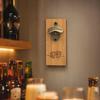 Bamboo Magnetic Bottle Opener, Wall Mount Beer Cap Catcher with Strong Magnet, Rustic Wood Fridge Opener for Home Bar